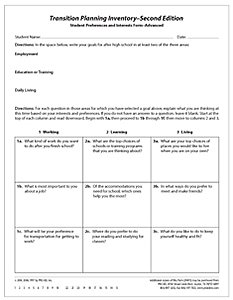 TPI-2 Student Preferences & Interests Form - Advanced (25)